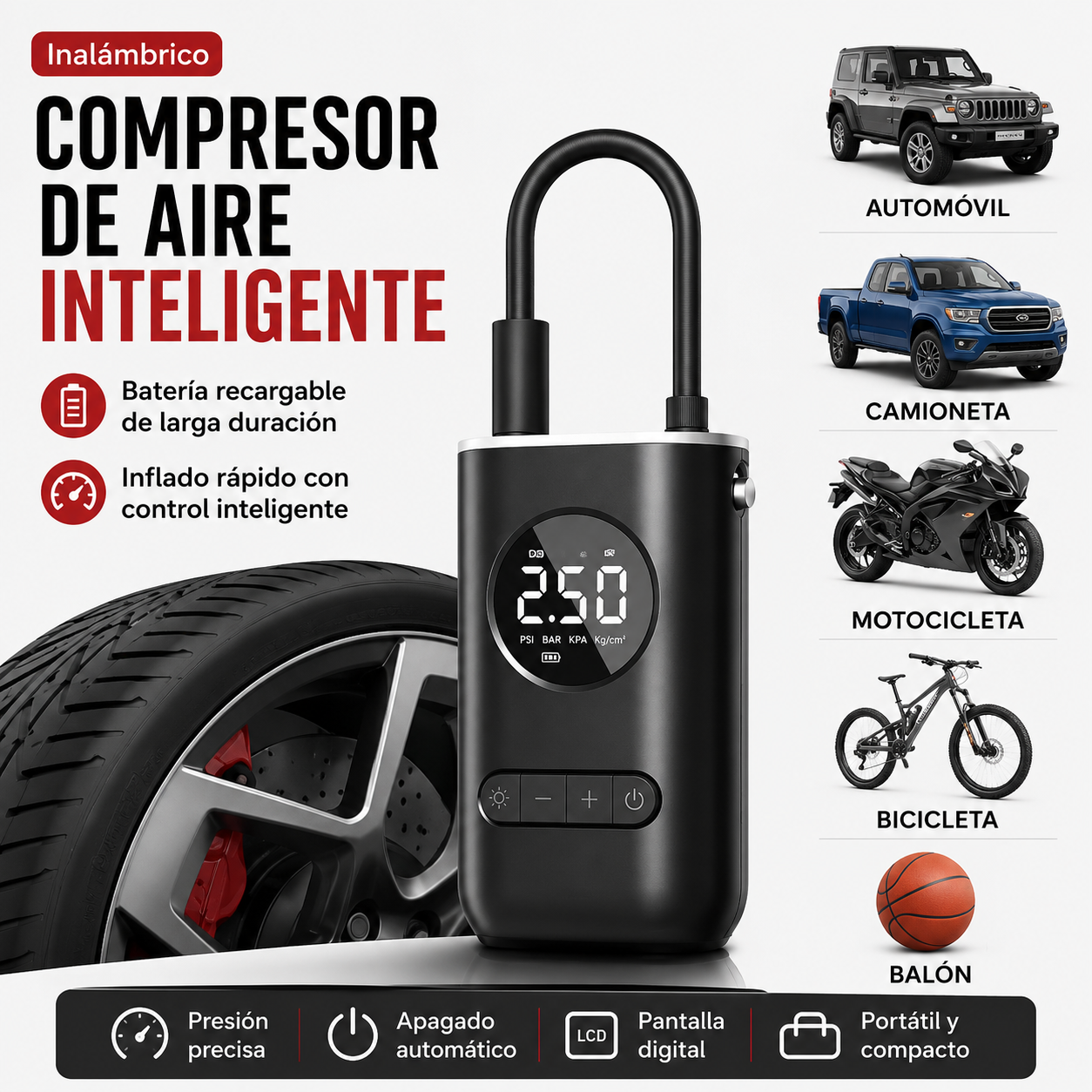 Compresor de aire portatil AeroPump Pro®